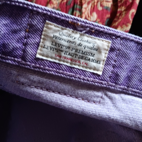 LEVI'S 501 Lavender Purple Premium Fresh High Waisted Shorts 32 - Picture 8 of 8